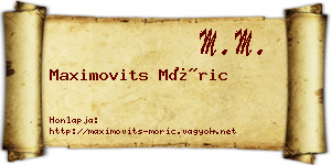 Maximovits Móric névjegykártya